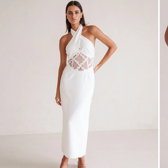 Sabo Skirt White Halter Dress - Picture 1 of 8